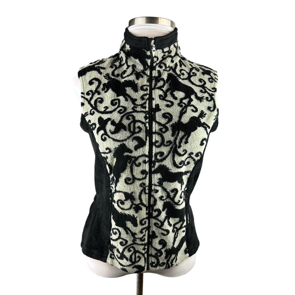 Kerrits Horse Print Equestrian Full Zip Fleece Vest Women's Size Large H14693 - Picture 10 of 16